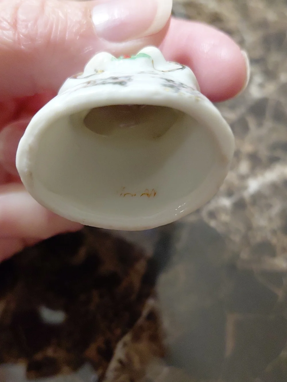 Vintage Miniature Porcelain Angel Bell Ornament